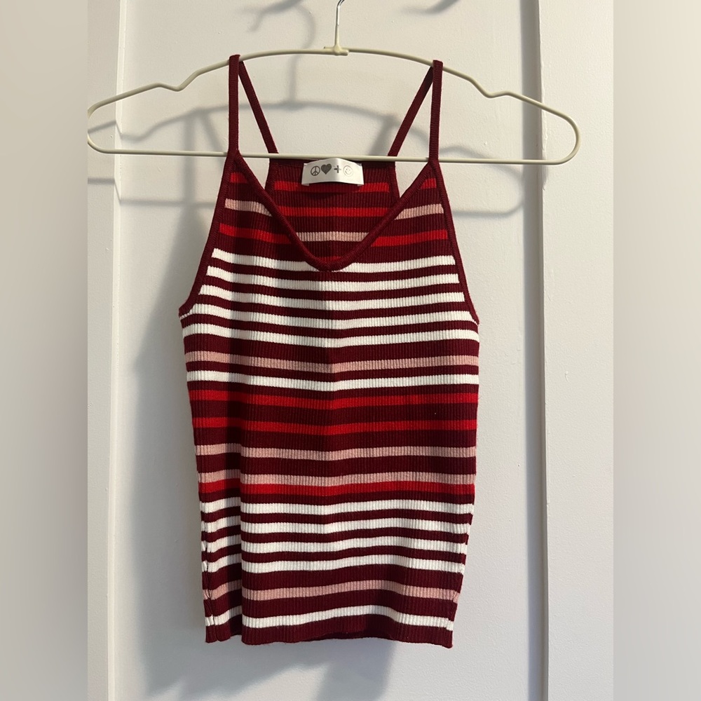 Red striped racerback tank